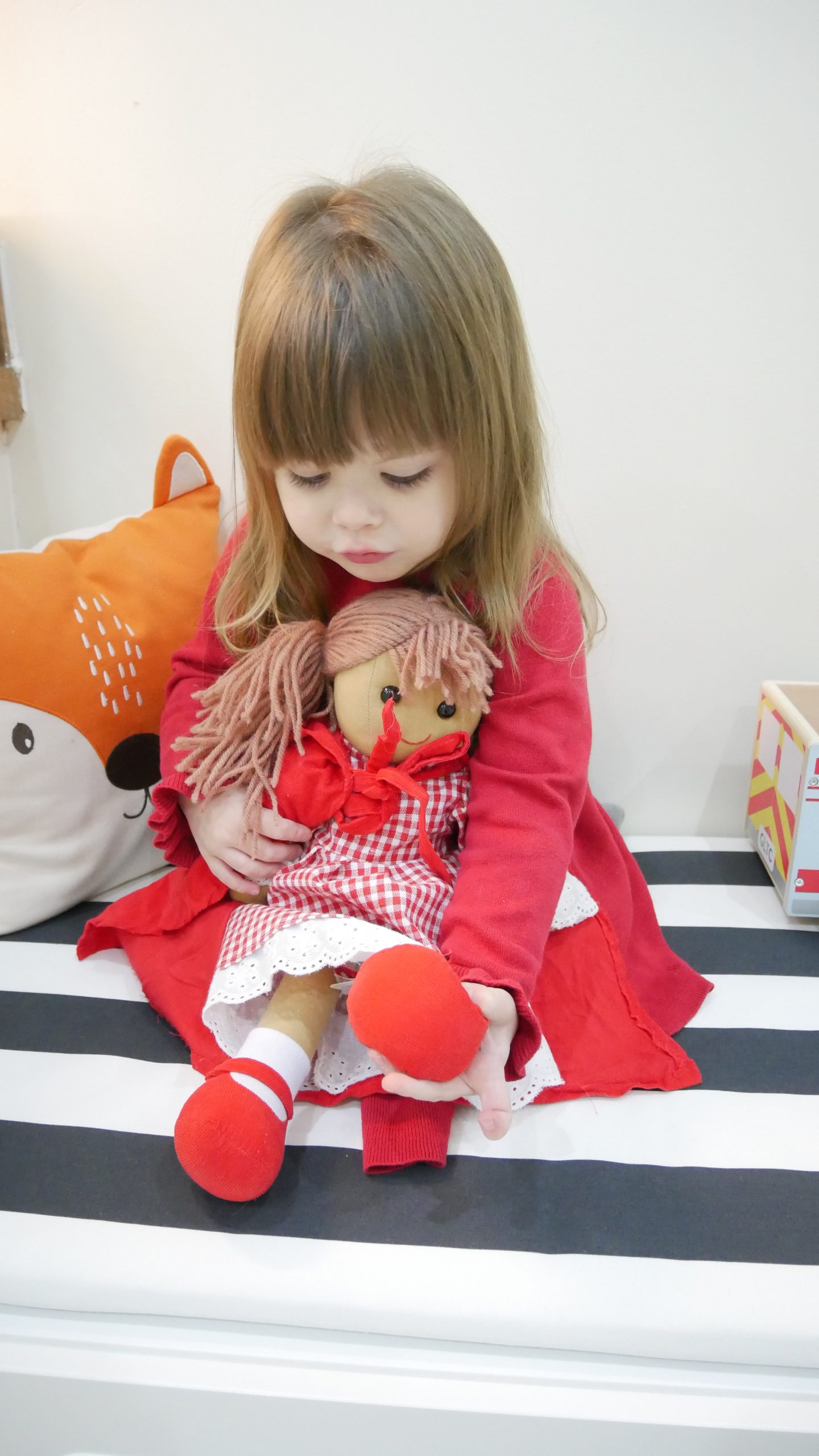 Personalised Vintage Red Riding Hood Rag Doll 40cm Toy Baby Xmas Gift Girls 